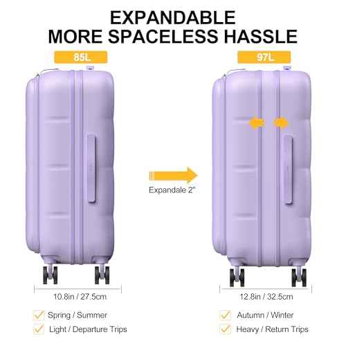26 Inch Large Expandable Checked Luggage Hard Shell Suitcase