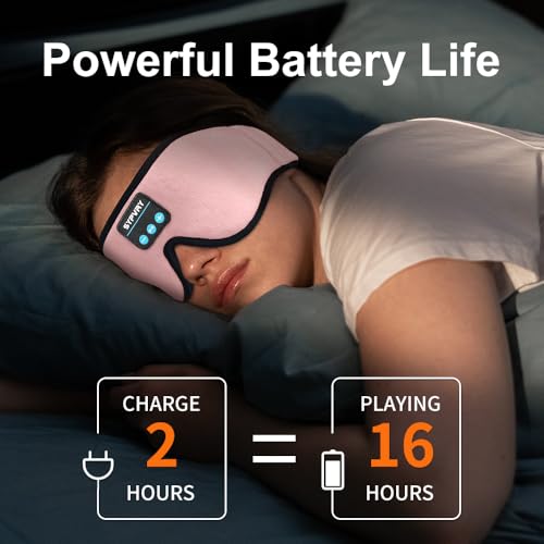 Bluetooth Sleep Mask Wireless Headphones 3D Bluetooth Eye Mask for Side Sleepers SYPVRY Blackout Eye Mask with Headphones Speaker for Airplane