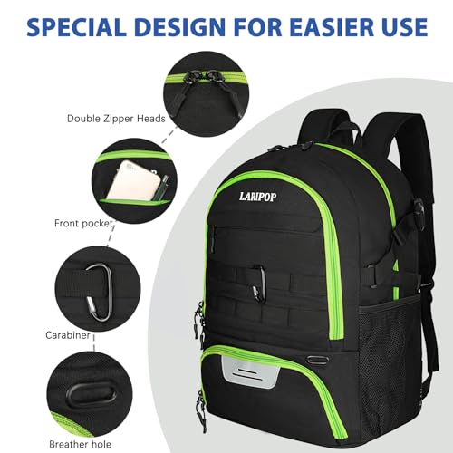 Soccer Backpack Bag with Ball Holder Ventilated Shoe Compartment Large Capacity Sports Gear Bag for Basketball Volleyball Gym