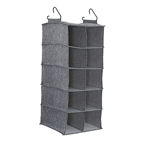 10 Pocket Double Hang Canvas Shoe Organizer Side‑by‑Side Hanging Storage