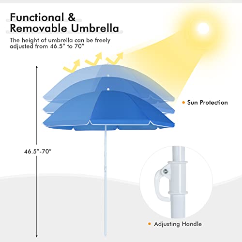 Double Camping Chair with Umbrella