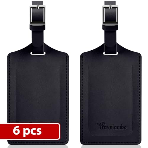 6 Pack Luggage Tags for Suitcases Airplane Travel Essentials (6 Count)