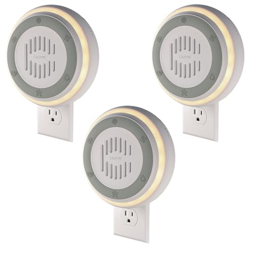 3 Pack) Calm Me White Noise Machine for Office Privacy & Noise Canceling, Plug in Wall Sound Machine for Therapy Office Used in Hospitals Clinics & Spas, 20 Soothing Natural Sounds, Compact Design. (3 Count)
