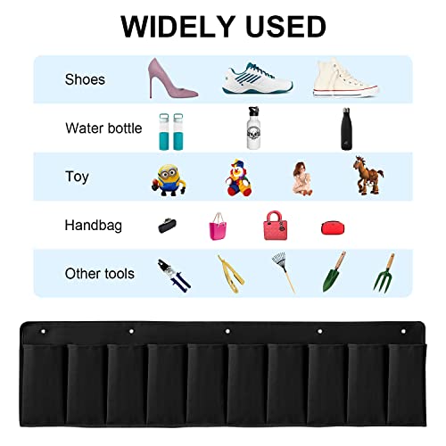 RV Shoe Pockets 10 Pockets Heavy Hanging Bedside Storage Organizer with Sturdy Hooks Storage Pockets Hangs on bed for Shoes Toys and Tool Accessories