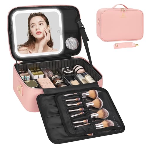Travel Makeup Bag With LED Mirror