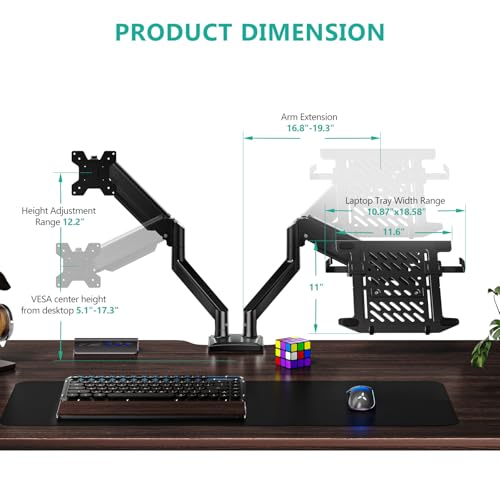 Laptop and Monitor Stand for 17” Notebook and 32” Monitors