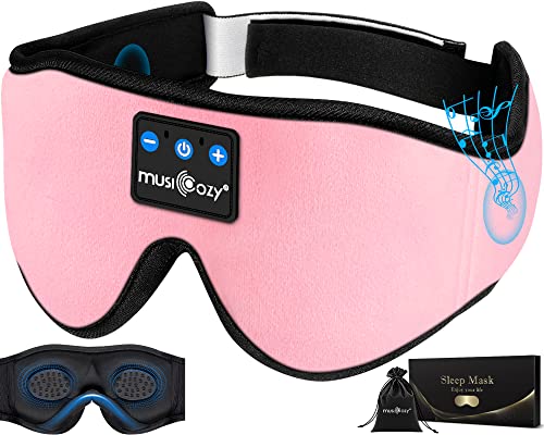 3D Sleep Headphones Bluetooth 5.4 Sleep Mask with HD Speakers