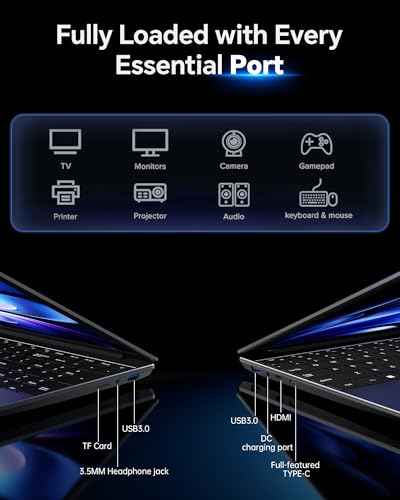 15.6'' AI Laptop with Office 365 12GB RAM 256GB SSD Win 11 Laptops