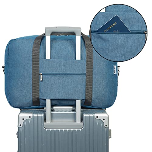 Carry on Luggage 22x14x9 Airline Approved Foldable Duffle Bag for Travel Packable Duffel Bag for Traveling Airplane for Women and Men 40L