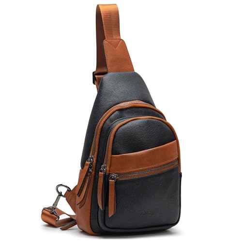 Large Sling Bag for Women Crossbody Purse Leather Fashionable Trendy Chest Bag for Travel