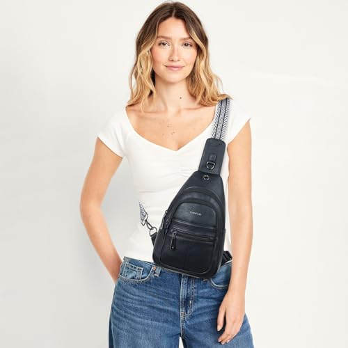 7L Sling Bag for Women Vegan Leather Crossbody Purse Chest Bags Fashionable Trendy Fanny Pack with Travel
