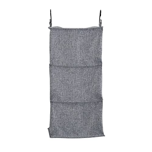 3‑Shelf Hanging Closet Organizer with Hooks in Poly Linen and PEVA Shelving