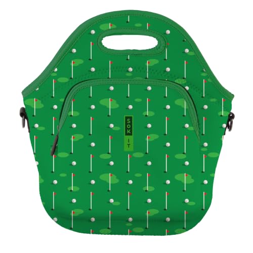 LunchTote Zippered Bag Insulated Neoprene Caddy (Golf / X-Large 6.5 Quart Lunch Tote)