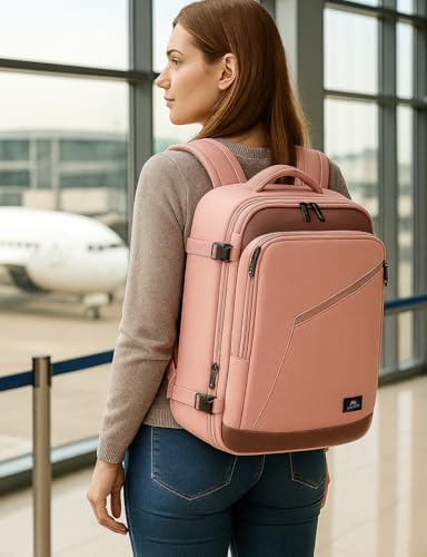 Pink Grey Travel Backpack for Women