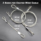 1/8"(3mm) Wire Diam Stainless Steel Cable Eyelets Loops Short Rope Lanyard Safety Tether Chain Lock with Vinyl Coated Cover, 20Pcs 6" Long Clear (20 Count)