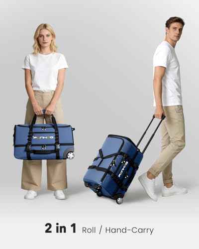 22 Inch Rolling Duffle Bag with Wheels for Men