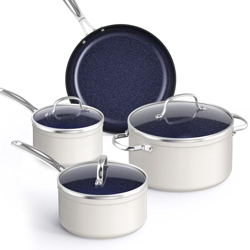 Healthy Duralon Blue Ceramic Nonstick Coated 7pc Cookware Set
