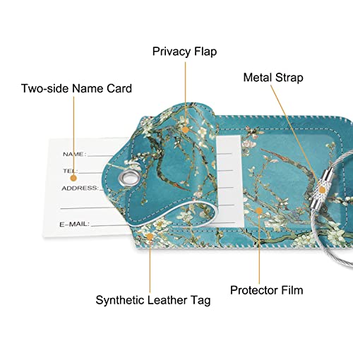 Luggage Tags Privacy Cover ID Label for Travel Bag Suitcase (2 Count)