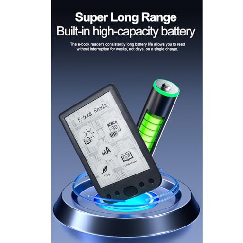 6 Inch E Reader Digital Reader Electronic Book Reader with 800x600 High Resolution Screen Multifunctional Navigation Buttons for PDF EPUB TXT DOC FB2 MOBI