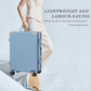 Carry On Luggage PC+ABS Aluminum Frame Zipperless Luggage Hard Shell Suitcase with TSA Lock Double Spinner Wheels 20 Inch Haze Blue