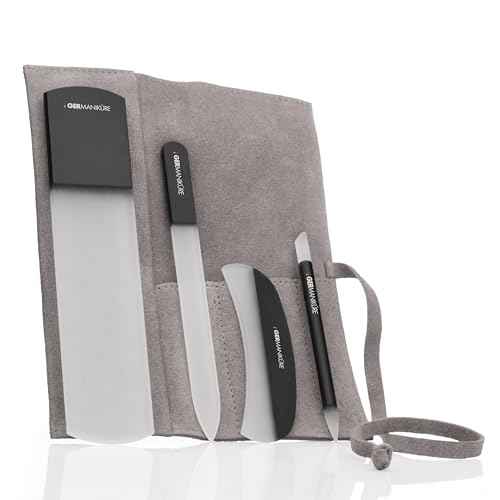 4pc Black Glass Nail & Pedicure File Set