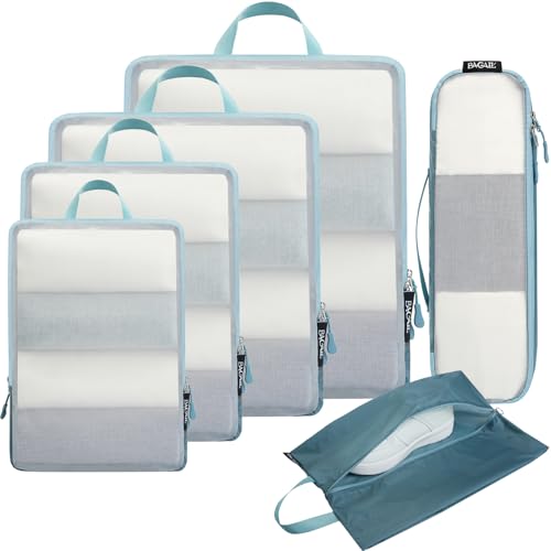 6 Set Ultralight Compression Packing Cubes Packing Organizer for Travel Accessories Luggage Suitcase Backpack (6 Count)