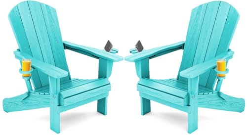 Outdoor Adirondack Chair Set of 2 with Cup Holders (2 Count)