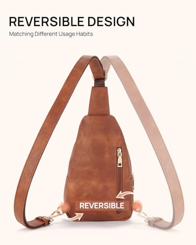 Crossbody Bags for Women Leather Sling Bag for Woman Travel Brown