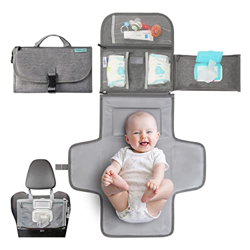 Portable Diaper Changing Pad with Wipes Pocket