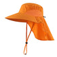 Outdoor UPF50+ Sun Hat Wide Brim Mesh Fishing Hat with Neck Flap
