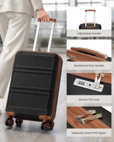 Carry On Luggage 22x14x9 Airline Approved with Spinner Wheels