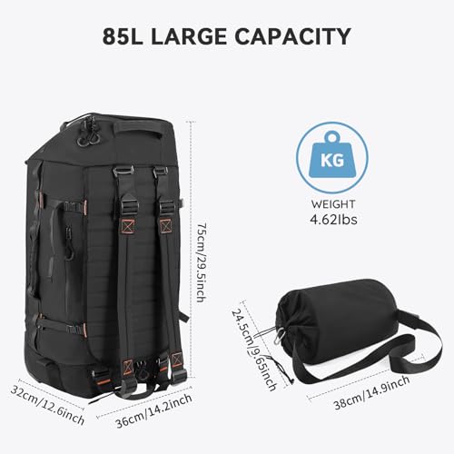 85L 29“ Foldable Rolling Backpack with Wheels