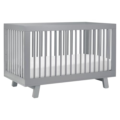 Hudson 3-in-1 Convertible Baby Crib, Grey
