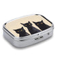 Metal 2 Compartment Pill Organizer Travel Friendly Portable Compact Pill Box Cute Pill Case to Hold Vitamins