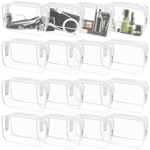 16 Pieces Clear Makeup Bags Bulk (16 Count)