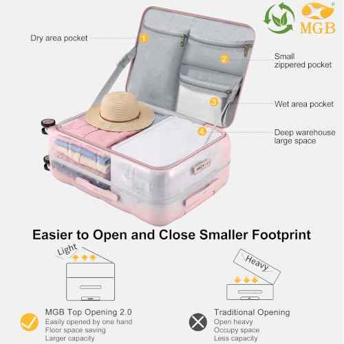 24 Inch Checked Luggage Hard Shell Suitcase Top Opening Suitcases