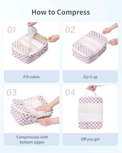 5 Set Compression Packing Cubes for Travel
