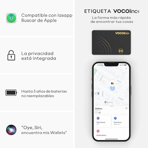 Apple MFi Certified] VOCOlinc Air Card Tag Rechargeable Wallet Tracker 1.6mm 1 Pack
