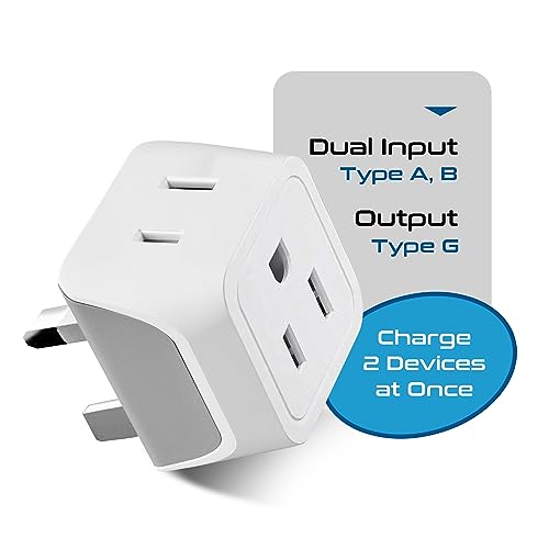 2 in 1 UK Adapters for Travel (3 Count)