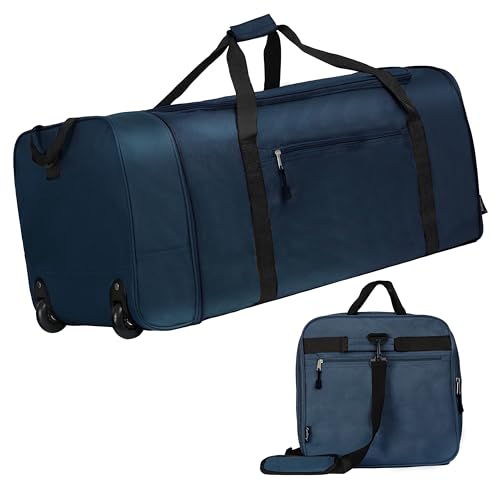 100L Foldable Rolling Duffel Bag with 2 Wheels