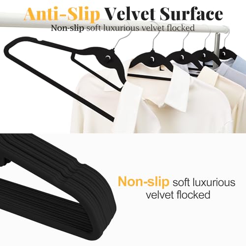 Velvet Felt Stackable Hangers 50 Pack (50 Count)
