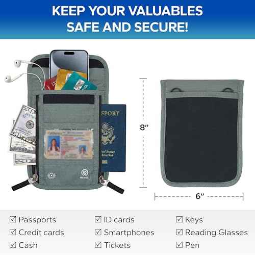 Neck Wallet Travel Pouch and RFID Blocking Passport Holder for Women and Men
