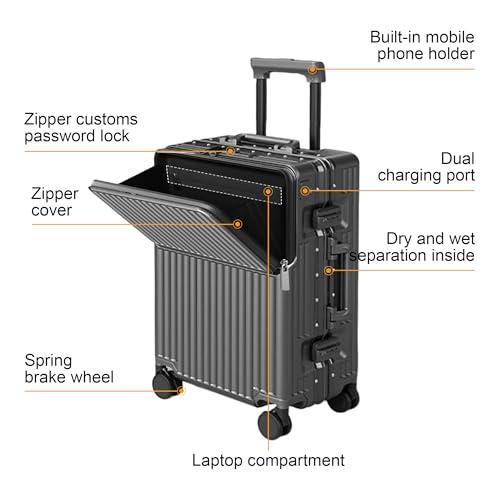 Carry on suitcase Zipperless Luggage