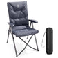 Padded Camping Chair 4 Positon Adjustable Recliner Grey
