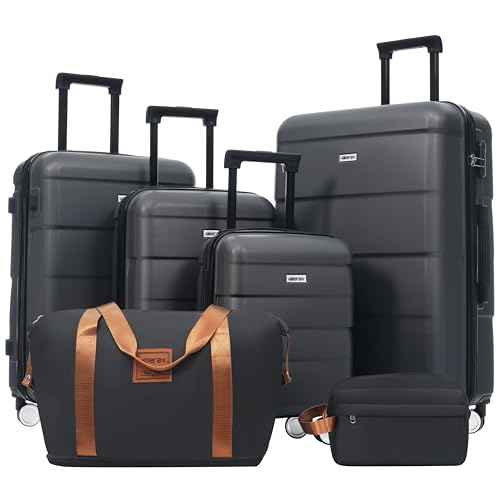 Luggage Set 6 Piece Carry on Hardcase Suitcase with Travel Bags (6 Count)