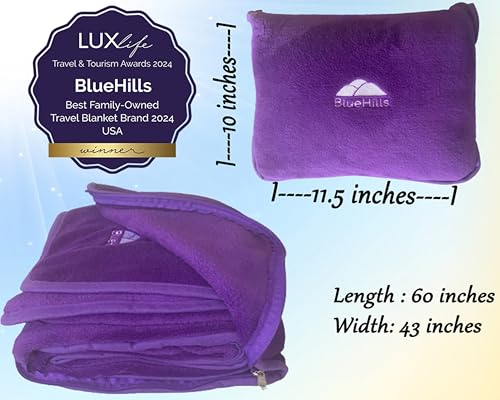 Premium Soft Travel Blanket Plush Airplane Long Flights