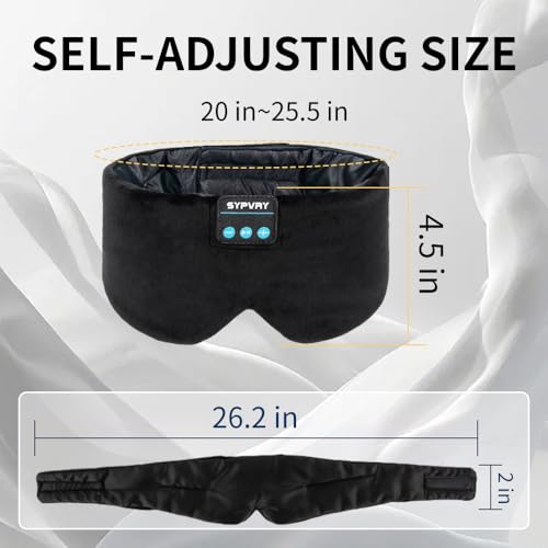 Sleep Mask Bluetooth 5.4 Headphones Soft Wireless Headband Eye Mask Blackout with Microphone