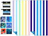 2 Pack Microfiber Beach Towel Oversized 71x32 Colorful Blue Striped (2 Count)