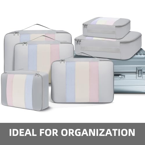6 Set Packing Cubes Various Sizes Packing Organizer for Travel Accessories Luggage Carry On Suitcase