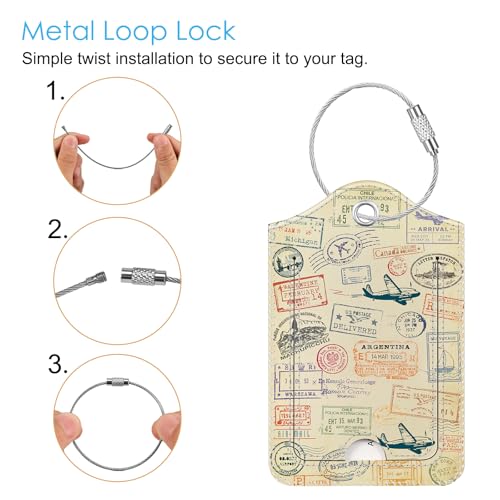 Luggage Tags Privacy Cover ID Label for Travel Bag Suitcase (2 Count)